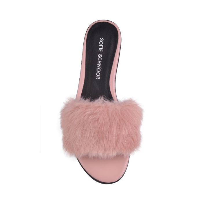 SOFIE SCHNOOR - S182690 - Feminin slippers med pels - Rosa